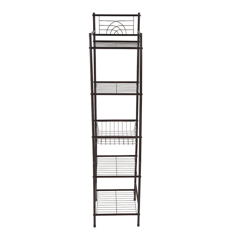 Bath Bliss 5 Tier Storage Shelf in Oil Rubbed Bronze - 13x11.6x58.7