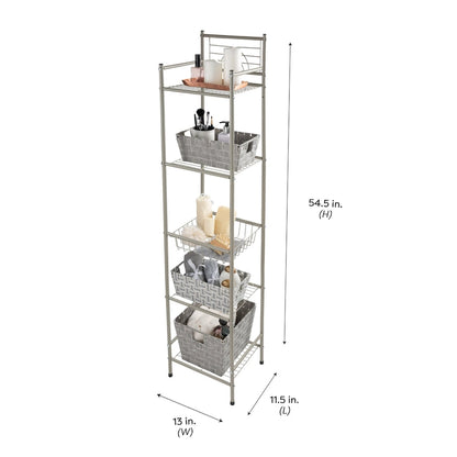 Bath Bliss 5 Tier Storage Shelf in Oil Rubbed Bronze - 13x11.6x58.7