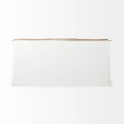 Bourchier White w/Black Trim & Medium Brown Top Solid Wood Sideboard - 75.0L x 20.8W x 34.3H