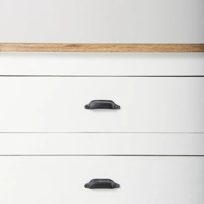 Bourchier White w/Black Trim & Medium Brown Top Solid Wood Sideboard - 75.0L x 20.8W x 34.3H