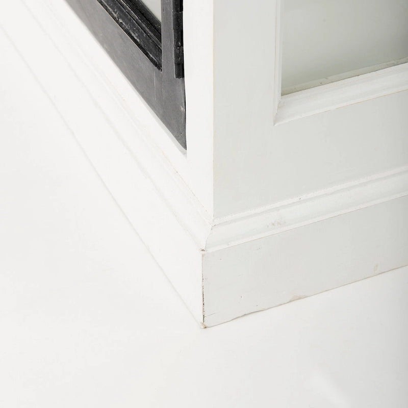 Bourchier White w/Black Trim & Medium Brown Top Solid Wood Sideboard - 75.0L x 20.8W x 34.3H