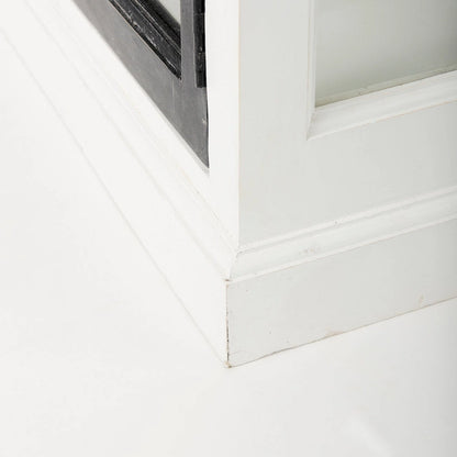 Bourchier White w/Black Trim & Medium Brown Top Solid Wood Sideboard - 75.0L x 20.8W x 34.3H