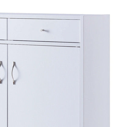 47 Inch 2 Door Wooden Shoe Cabinet, White