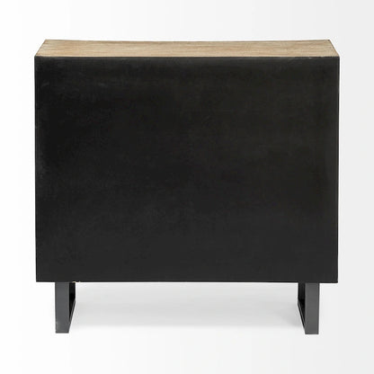 Bellefontaine Natural Fir Veneer & Fabric w/ Graphite Frame & 2 Doors Accent Cabinet