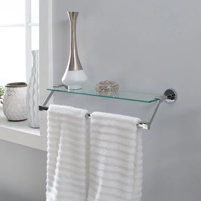 Organize It All Hanging Glass Shelf with Towel Bar - 21.7x6.2x4.75