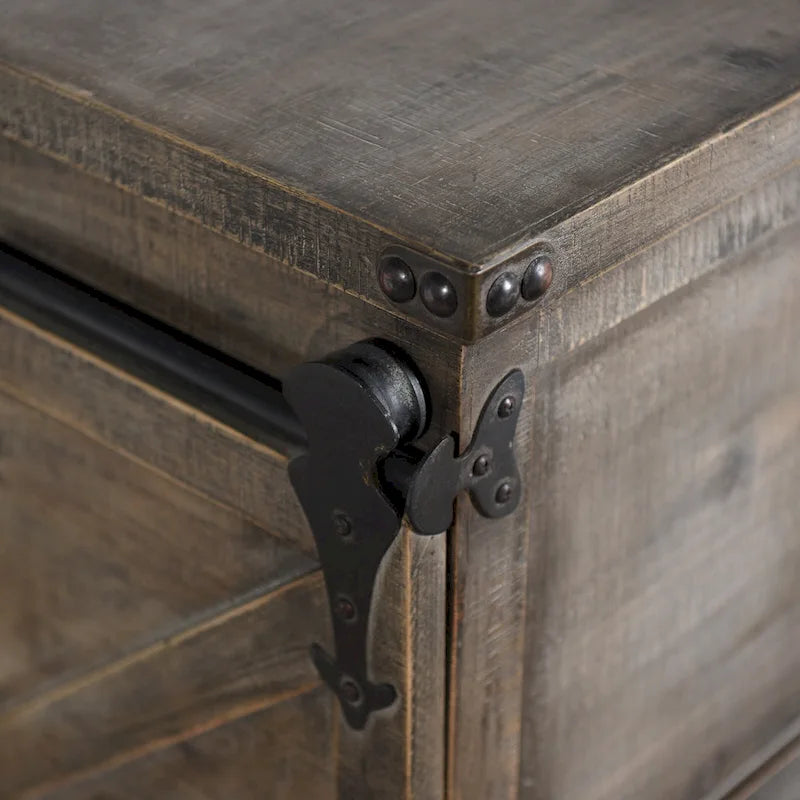 StyleCraft Presley Driftwood Grey 3-Drawer with Door Side Cabinet