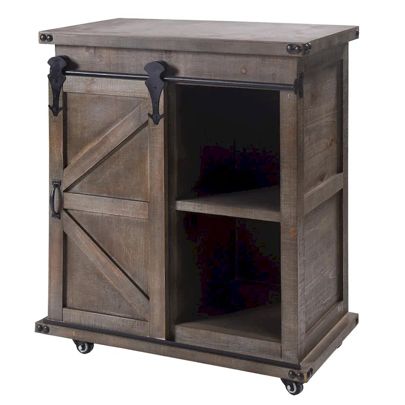 StyleCraft Presley Driftwood Grey 3-Drawer with Door Side Cabinet