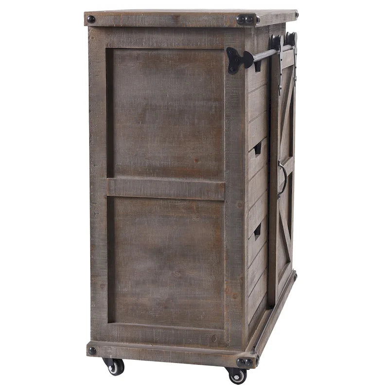 StyleCraft Presley Driftwood Grey 3-Drawer with Door Side Cabinet