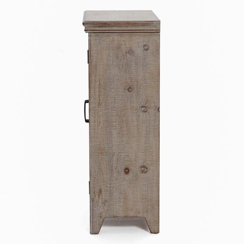 Farmhouse 37.4 Tall 2-Door Wood Storage Cabinet - 37.4 H x 27.68 W x 13.23 D