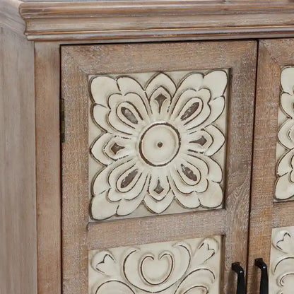 Farmhouse 37.4 Tall 2-Door Wood Storage Cabinet - 37.4 H x 27.68 W x 13.23 D