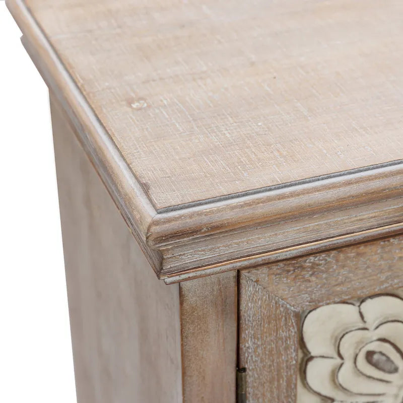 Farmhouse 37.4 Tall 2-Door Wood Storage Cabinet - 37.4 H x 27.68 W x 13.23 D