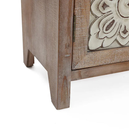 Farmhouse 37.4 Tall 2-Door Wood Storage Cabinet - 37.4 H x 27.68 W x 13.23 D