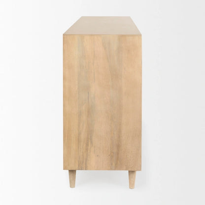 Tucker Light Brown Solid Wood w/Patterned Doors Sideboard - 71.75W x 30H x 15D