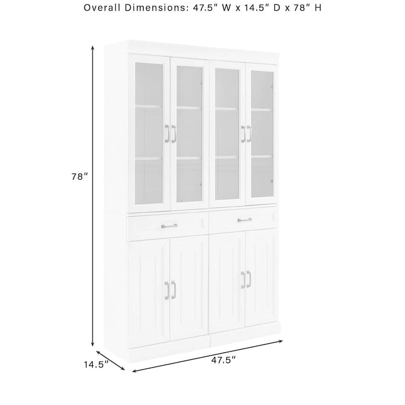 Crosley Stanton 2Pc Glass Door Kitchen Storage Pantry Cabinet Set