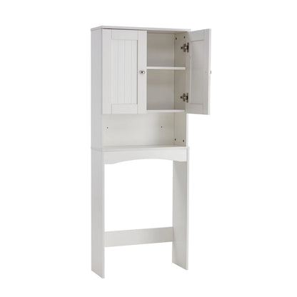 White Over-The-Toilet Bathroom Storage Cabinet for Home Bathroom - 23.6W x 9L x61.8H