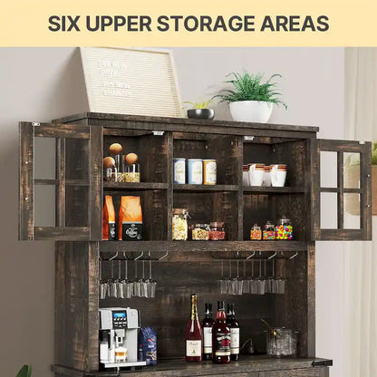 Moasis 72 Kitchen Storage Cabinet Pantry Cupboard with Charging Station and 3 Drawers
