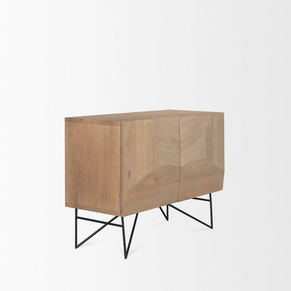 Darwin Light Brown Wooden 2 Door w/ 2 Shelves Accent Cabinet - 44.0L x 17.5W x 30.0H