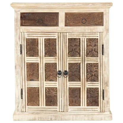 vidaXL Sideboard White 25.6x11.8x29.5 Solid Mango Wood