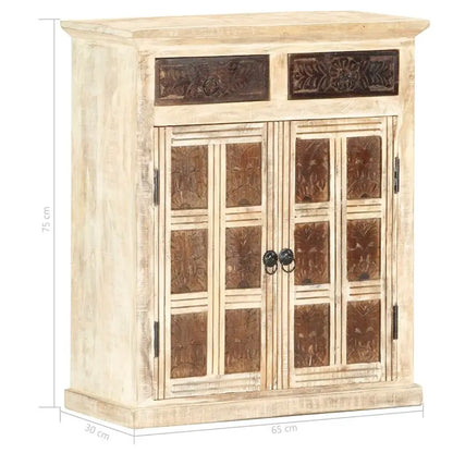 vidaXL Sideboard White 25.6x11.8x29.5 Solid Mango Wood