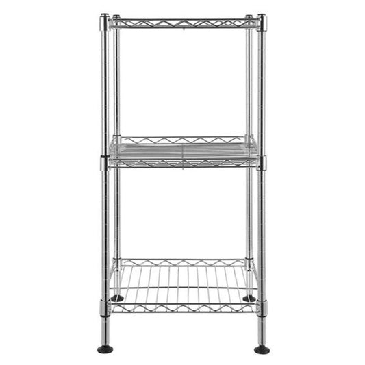 3-Tier Steel Wire Shelving Tower Kitchen Storage Shelf, Silver - 11.81 x 11.81 x 23.62