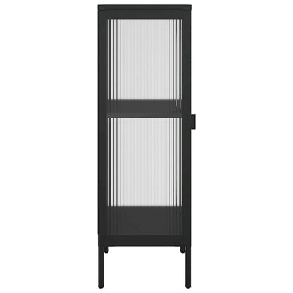 vidaXL Sideboard Black 15.7x13.8x41.3 Glass and Steel - 15.7 x 13.8 x 41.3