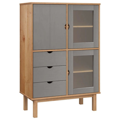 vidaXL Highboard OTTA 33.5x16.9x49.2 Solid Wood Pine - 33.5 x 16.9 x 49.2