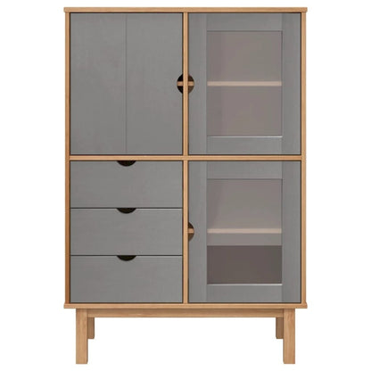 vidaXL Highboard OTTA 33.5x16.9x49.2 Solid Wood Pine - 33.5 x 16.9 x 49.2