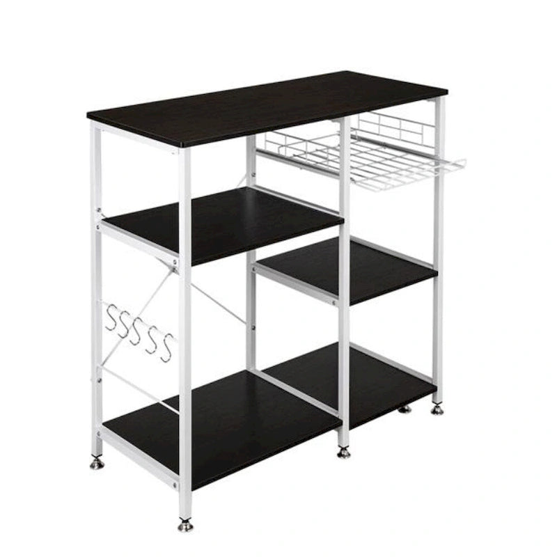 Kitchen Bakers Rack Utility Storage Shelf Microwave Stand 3-Tier Table For Spice Rack Organizer Workstation, Dark Brown