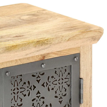 vidaXL Sideboard with Steel Doors 23.6x13.8x29.5 Solid Mango Wood