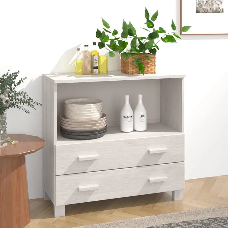 vidaXL Sideboard Buffet Console Cabinet for Bedroom HAMAR Solid Wood Pine - 33.5x13.8x31.5