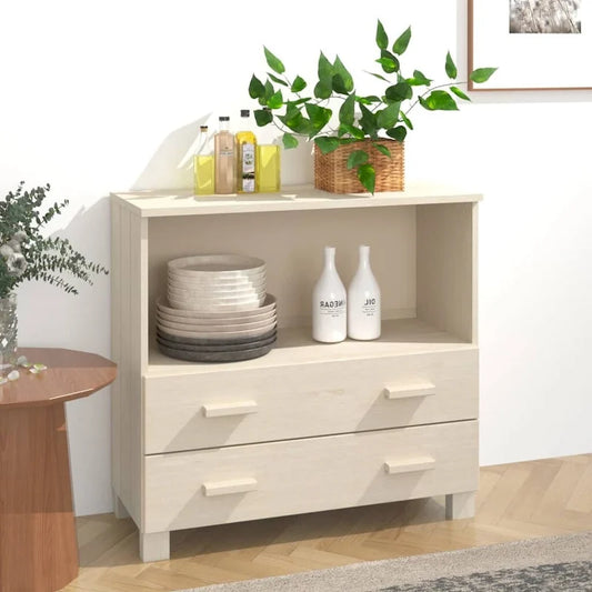 vidaXL Sideboard Buffet Console Cabinet for Bedroom HAMAR Solid Wood Pine - 33.5x13.8x31.5