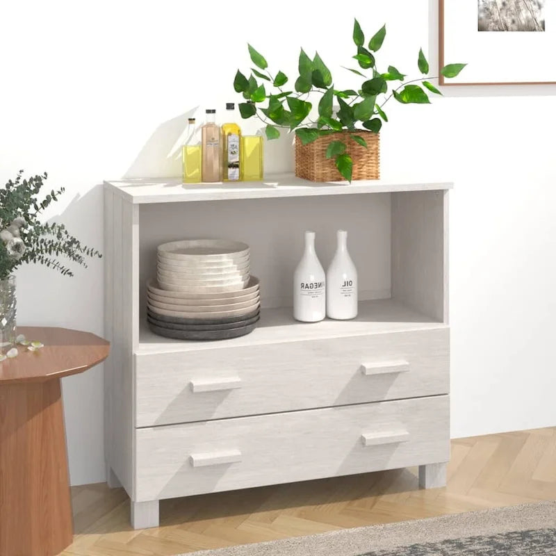 vidaXL Sideboard Buffet Console Cabinet for Bedroom HAMAR Solid Wood Pine - 33.5x13.8x31.5