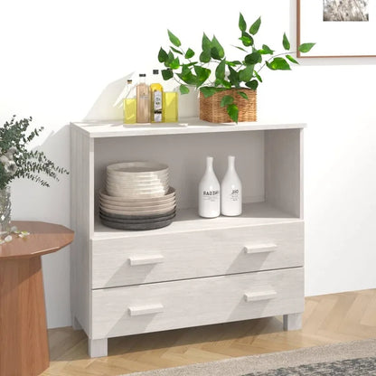 vidaXL Sideboard Buffet Console Cabinet for Bedroom HAMAR Solid Wood Pine - 33.5x13.8x31.5