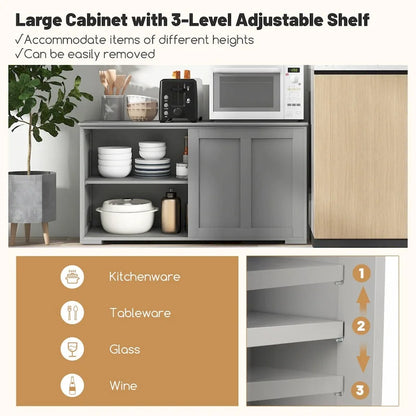 Antique Stackable Kitchen Storage Sideboard with Height Adjustable Shelf - 42 x 13 x 23.5 (L x W x H)