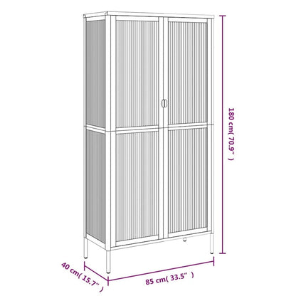 vidaXL Highboard Black 33.5x15.7x70.9 Glass and Steel