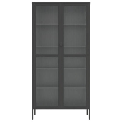 vidaXL Highboard Black 33.5x15.7x70.9 Glass and Steel