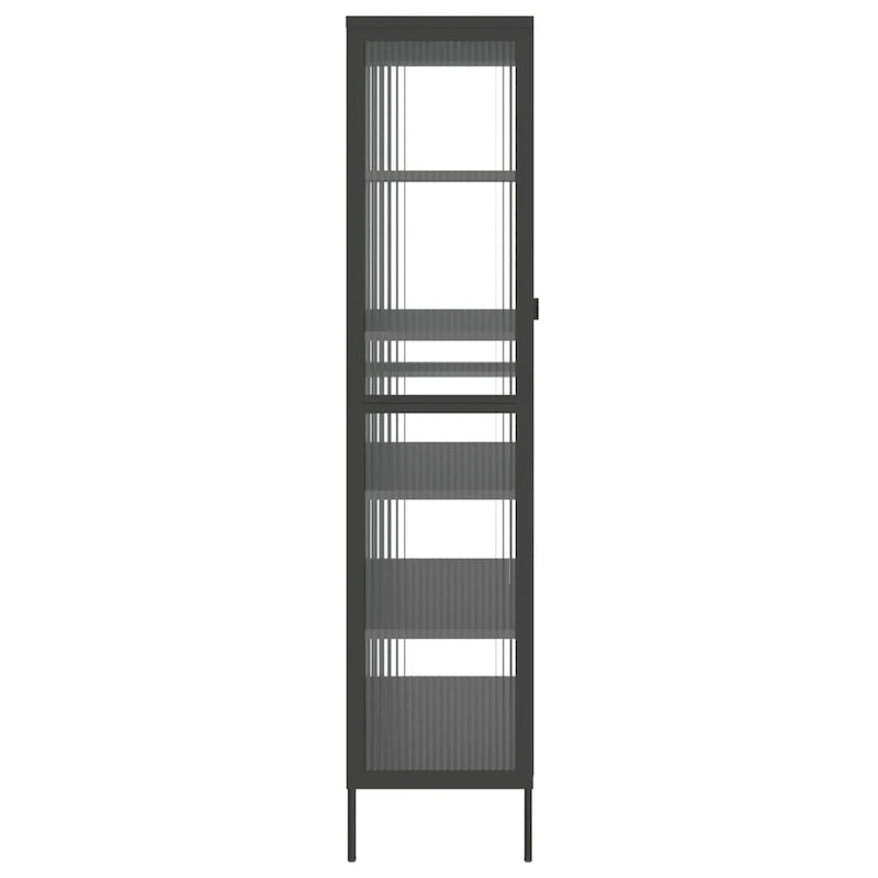 vidaXL Highboard Black 33.5x15.7x70.9 Glass and Steel