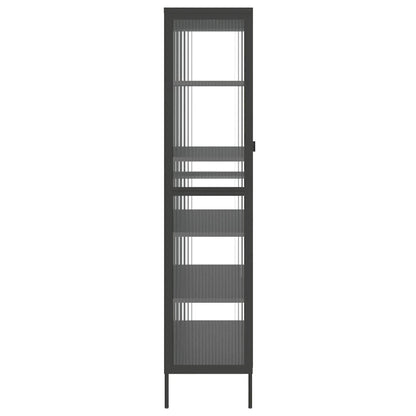 vidaXL Highboard Black 33.5x15.7x70.9 Glass and Steel