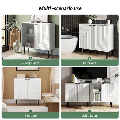 Joseph Modern Mid-century Tapered Feet Storage Cabinet with Adjustable Shelves by HULALA HOME