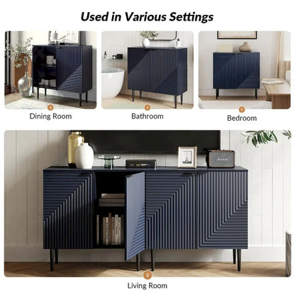Joseph Modern Mid-century Tapered Feet Storage Cabinet with Adjustable Shelves by HULALA HOME