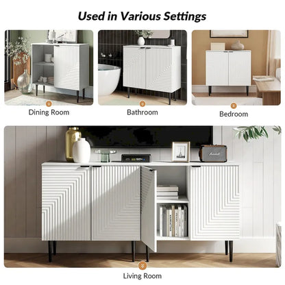 Joseph Modern Mid-century Tapered Feet Storage Cabinet with Adjustable Shelves by HULALA HOME