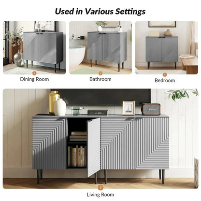 Joseph Modern Mid-century Tapered Feet Storage Cabinet with Adjustable Shelves by HULALA HOME