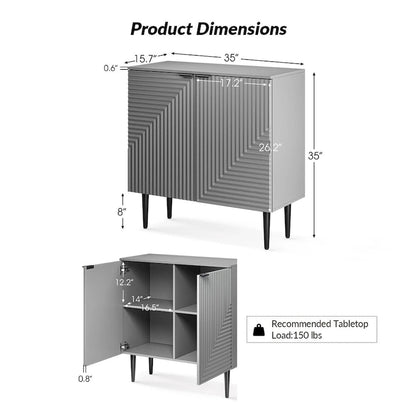 Joseph Modern Mid-century Tapered Feet Storage Cabinet with Adjustable Shelves by HULALA HOME
