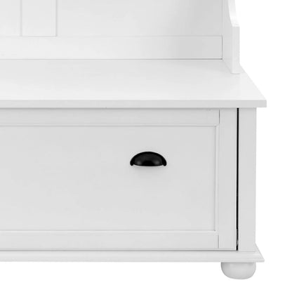 Modern Minimalist Freestanding Wooden Storage Hall Tree with Solid Wood Legs