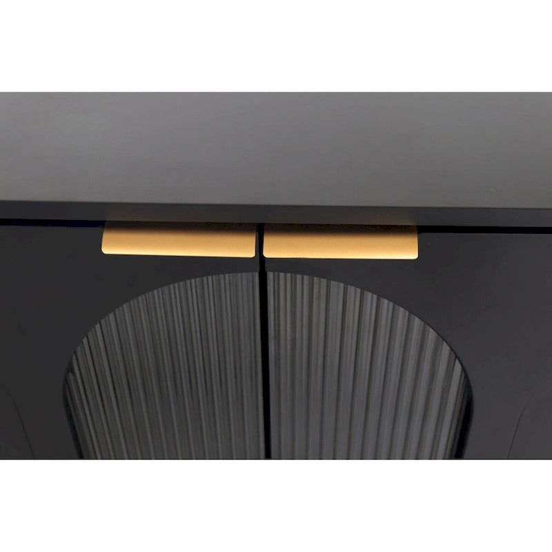 Accent Cabinet Black Wooden Cabinet with Buffet Server Cabinet Storage - N/A