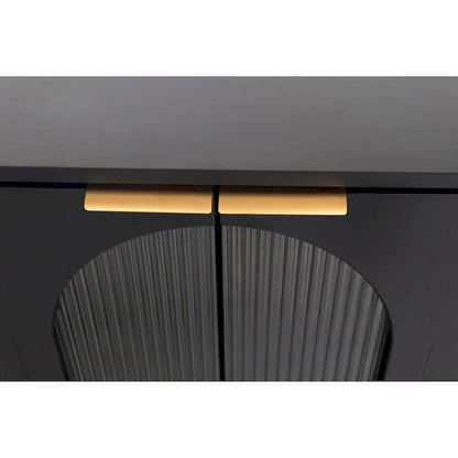 Accent Cabinet Black Wooden Cabinet with Buffet Server Cabinet Storage - N/A