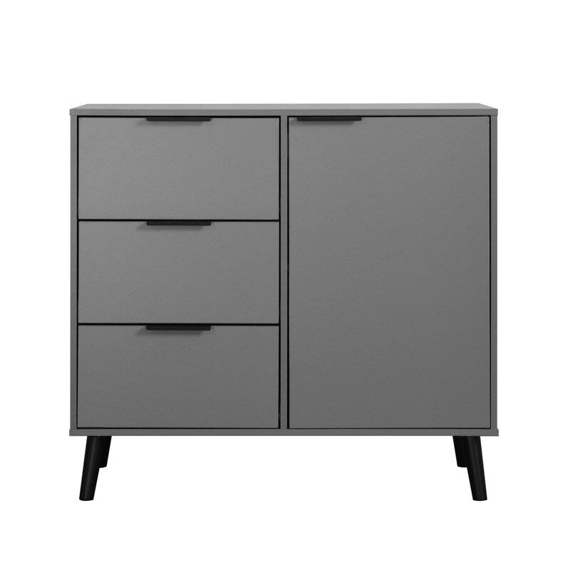Storage Cabinet with 3 Drawers and Adjustable Shelf - N/A