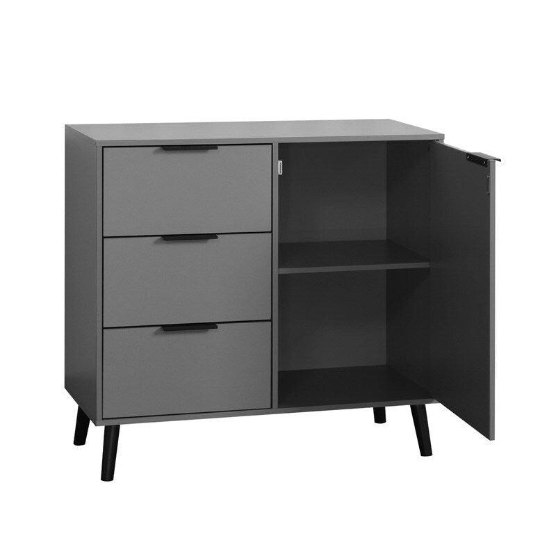 Storage Cabinet with 3 Drawers and Adjustable Shelf - N/A