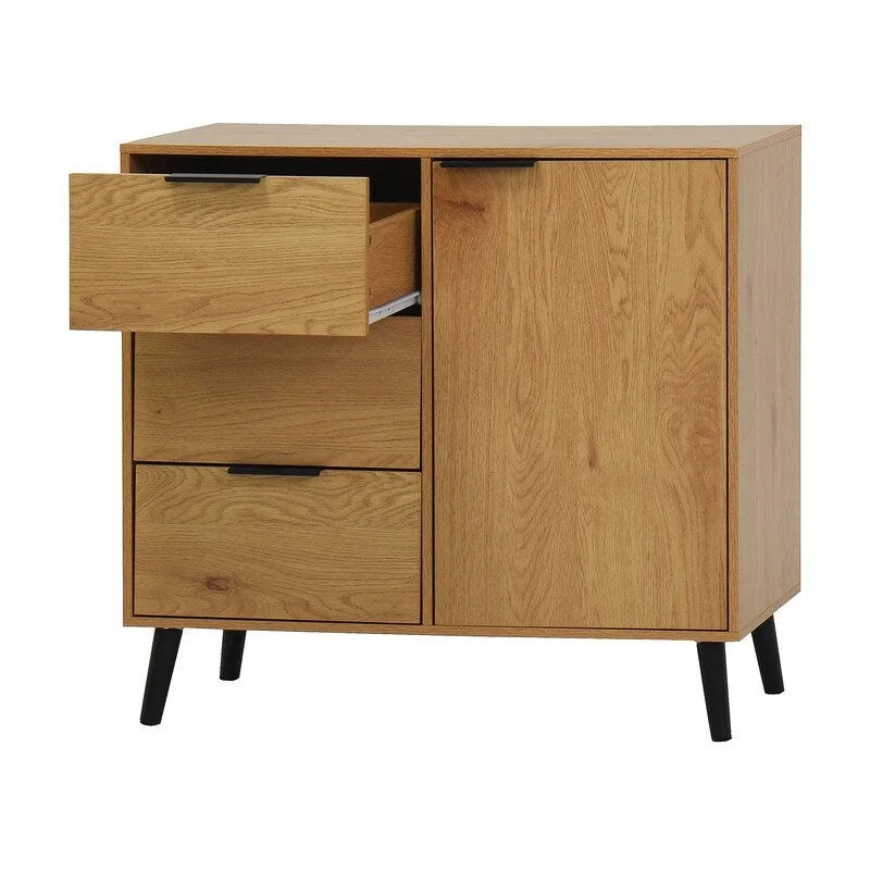 Storage Cabinet with 3 Drawers and Adjustable Shelf - N/A