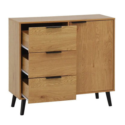 Storage Cabinet with 3 Drawers and Adjustable Shelf - N/A
